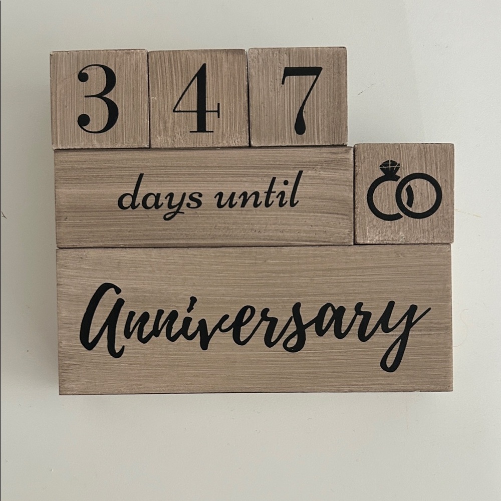 Rustic Countdown Blocks for Mr. & Mrs. - Picture 2 of 3